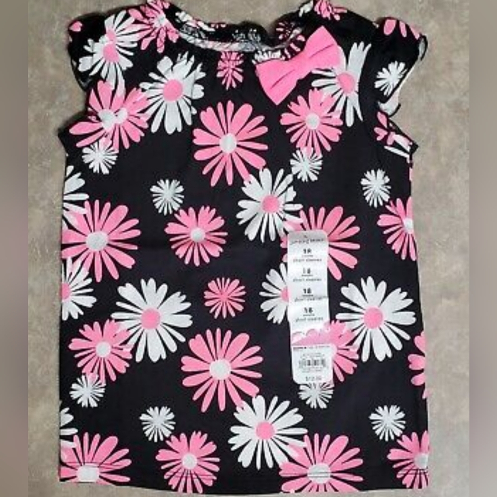 New! Jumping Beans girls Daisy Top with bow Size 18M